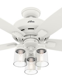 Hunter 44 inch Bennett Matte White Ceiling Fan with LED Light Kit and Handheld Remote by   