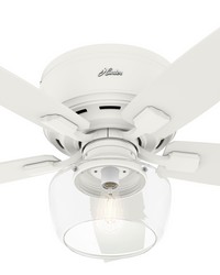 Hunter 44 inch Bennett Matte White Low Profile Ceiling Fan with LED Light Kit and Handheld Remote by   