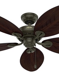 Hunter 54 inch Bayview Provencal Gold Damp Rated Ceiling Fan and Pull Chain by   