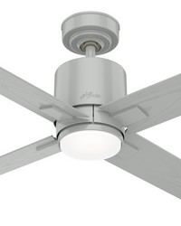 Hunter 52 inch Visalia Quartz Grey Damp Rated Ceiling Fan with LED Light Kit and Handheld Remote by   