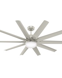 Hunter 60 inch Overton ENERGY STAR® Matte Nickel Damp Rated Ceiling Fan with LED Light Kit and W by   