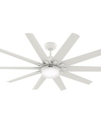 Hunter 60 inch Overton ENERGY STAR® Matte White Damp Rated Ceiling Fan with LED Light Kit and Wa by   