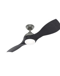 Hunter 56 inch Milstream Matte Silver Damp Rated Ceiling Fan with LED Light Kit and Handheld Remote by   