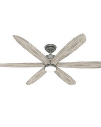 Hunter 58 inch Rhinebeck Matte Silver Ceiling Fan with LED Light Kit and Handheld Remote by   