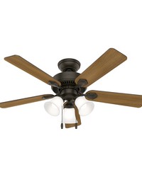 Hunter 44 inch Swanson New Bronze Ceiling Fan with LED Light Kit and Pull Chain by   