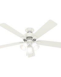 Hunter 52 inch Swanson Fresh White Ceiling Fan with LED Light Kit and Pull Chain by   