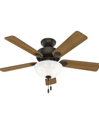 Hunter 44 inch Swanson New Bronze Ceiling Fan with LED Light Kit and Pull Chain by   