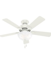 Hunter 44 inch Swanson Fresh White Ceiling Fan with LED Light Kit and Pull Chain by   