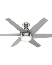 Hunter 52 inch Sotto Brushed Nickel Ceiling Fan with LED Light Kit and Handheld Remote by   