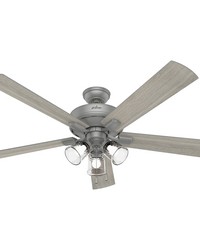 Hunter 60 inch Crestfield Matte Silver Ceiling Fan with LED Light Kit and Pull Chain by   