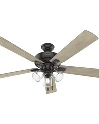 Hunter 60 inch Crestfield Noble Bronze Ceiling Fan with LED Light Kit and Pull Chain by   