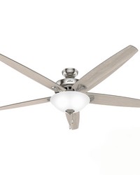 Hunter 70 inch Stockbridge Brushed Nickel Ceiling Fan with LED Light Kit and Pull Chain by   