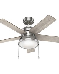 Hunter 44 inch Lilliput Brushed Nickel Ceiling Fan with LED Light Kit and Pull Chain by   