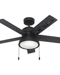 Hunter 44 inch Lilliput Matte Black Ceiling Fan with LED Light Kit and Pull Chain by   