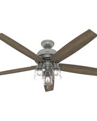 Hunter 60 inch Churchwell Matte Silver Ceiling Fan with LED Light Kit and Pull Chain by   