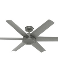 Hunter 52 inch Jetty Matte Silver WeatherMax Indoor / Outdoor Ceiling Fan and Wall Control Silver Exterior Outdoor Fan by   