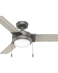 Hunter 44 inch Mesquite Matte Silver Ceiling Fan with LED Light Kit and Pull Chain by   