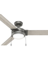 Hunter 52 inch Mesquite Matte Silver Ceiling Fan with LED Light Kit and Pull Chain by   