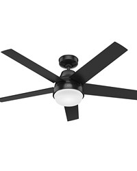 Hunter 52 inch Aerodyne Wi-Fi Matte Black Ceiling Fan with LED Light Kit and Handheld Remote by   