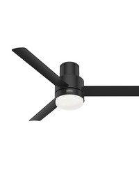 Hunter 52 inch Gilmour Matte Black Low Profile Damp Rated Ceiling Fan with LED Light Kit and Handhel by   