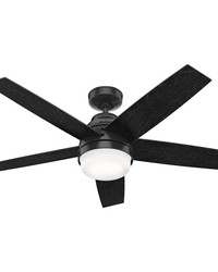 Hunter 52 inch Exton Wi-Fi Matte Black Ceiling Fan with LED Light Kit and Handheld Remote by   