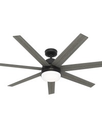 Hunter 60 inch Phenomenon Wi-Fi ENERGY STAR® Matte Black Ceiling Fan with LED Light Kit and Wall by   