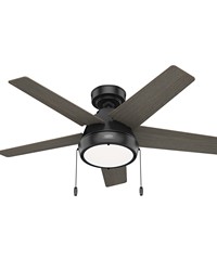 Hunter 44 inch Burroughs Matte Black Ceiling Fan with LED Light Kit and Pull Chain by   