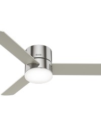 Hunter 52 inch Minimus Brushed Nickel Low Profile Ceiling Fan with LED Light Kit and Handheld Remote by   