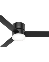 Hunter 52 inch Minimus Matte Black Low Profile Ceiling Fan with LED Light Kit and Handheld Remote by   