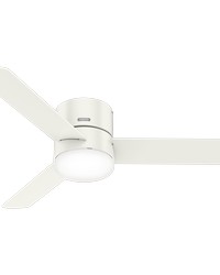 Hunter 52 inch Minimus Fresh White Low Profile Ceiling Fan with LED Light Kit and Handheld Remote by   