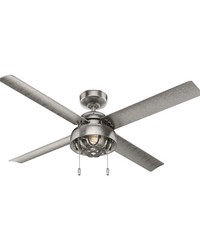 Hunter 52 inch Spring Mill Painted Galvanized Damp Rated Ceiling Fan with LED Light Kit and Pull Cha by   