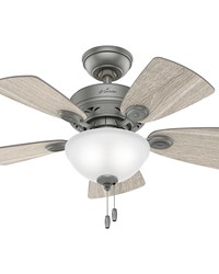 Hunter 34 inch Watson Matte Silver Ceiling Fan with LED Light Kit and Pull Chain by   