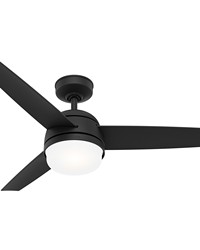 Hunter 48 inch Midtown Matte Black Ceiling Fan with LED Light Kit and Handheld Remote by   