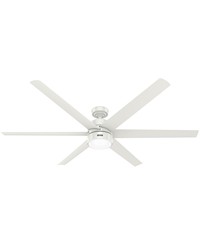 Hunter 72 inch Solaria ENERGY STAR® Fresh White Damp Rated Ceiling Fan with LED Light Kit and Wa by   