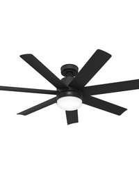 Hunter 52 inch Brazos ENERGY STAR® Matte Black Damp Rated Ceiling Fan with LED Light Kit and Han by   