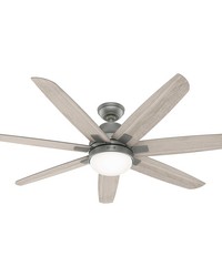 Hunter 60 inch Wilder Matte Silver Ceiling Fan with LED Light Kit and Wall Control by   