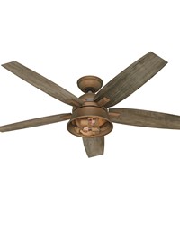 Hunter 52 inch Hampshire Weathered Copper Ceiling Fan with LED Light Kit and Handheld Remote by   