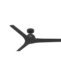 Hunter 52 inch Gallegos Matte Black Damp Rated Ceiling Fan and Wall Control by   