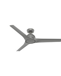 Hunter 52 inch Gallegos Matte Silver Damp Rated Ceiling Fan and Wall Control by   