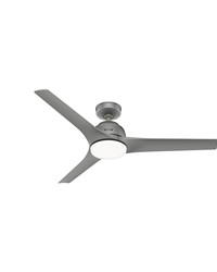 Hunter 52 inch Gallegos Matte Silver Damp Rated Ceiling Fan with LED Light Kit and Wall Control by   