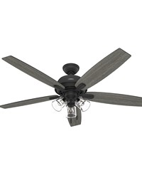 Hunter 60 inch Dondra ENERGY STAR® Matte Black Ceiling Fan with LED Light Kit and Pull Chain by   