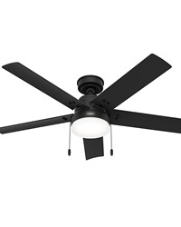 Hunter 52 inch Sea Point Matte Black WeatherMax Indoor / Outdoor Ceiling Fan with LED Light Kit and  by   