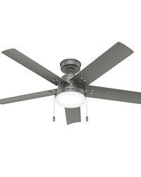 Hunter 52 inch Sea Point Matte Silver WeatherMax Indoor / Outdoor Ceiling Fan with LED Light Kit and by   