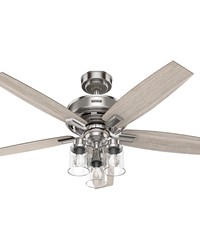 Hunter 52 inch Ananova Wi-Fi Brushed Nickel Ceiling Fan with LED Light Kit and Handheld Remote by   