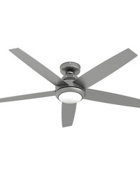 Hunter 52 inch Zayden Matte Silver Ceiling Fan with LED Light Kit and Handheld Remote by   