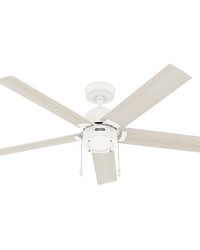 Hunter 52 inch Erling Matte White Ceiling Fan with LED Light Kit and Pull Chain by   