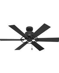 Hunter 52 inch Gilrock Matte Black Ceiling Fan and Pull Chain by   