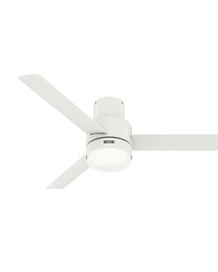 Hunter 52 inch Gilmour Matte White Low Profile Damp Rated Ceiling Fan with LED Light Kit and Handhel by   