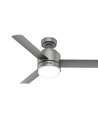 Hunter 44 inch Gilmour Matte Silver Damp Rated Ceiling Fan with LED Light Kit and Handheld Remote by   