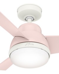 Hunter 36 inch Valda Blush Pink Ceiling Fan with LED Light Kit and Handheld Remote by   